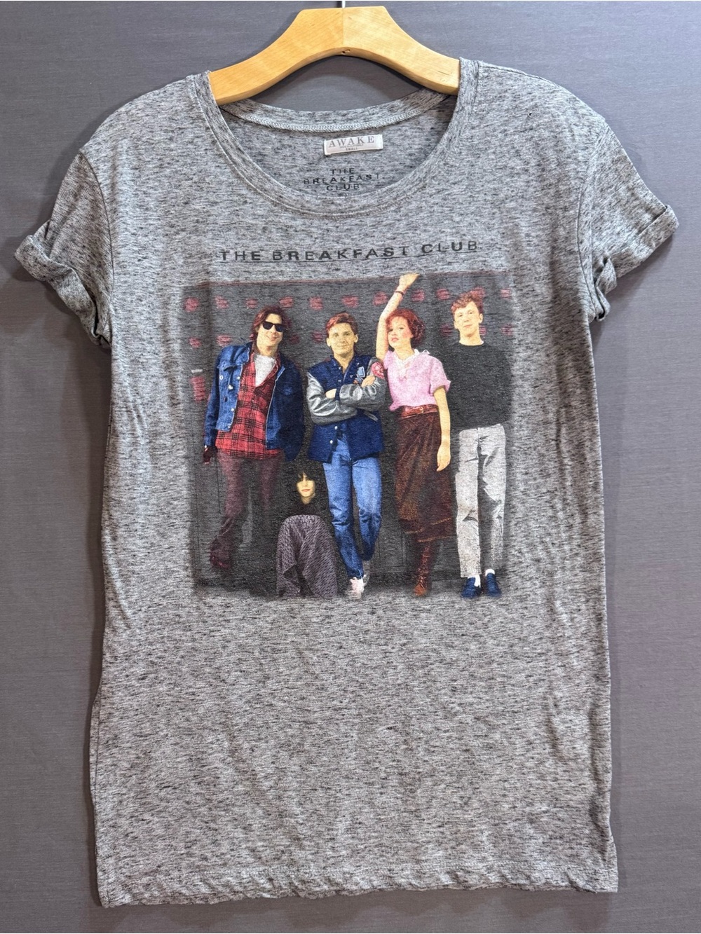 Awake The Breakfast Club Grey Graphic Tee